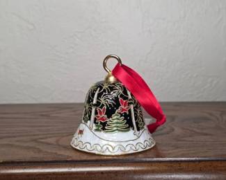 Cloisonne Enamel Christmas Bell Ornament