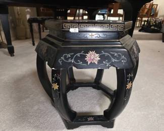 Chinese Lacquer Hexagonal Garden Stool