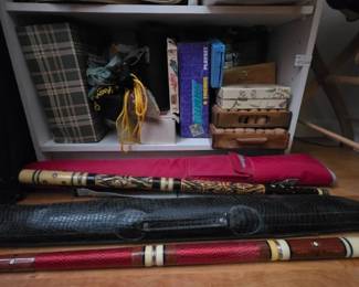 Two Multi-Piece Pool Cues with Cases and Assorted