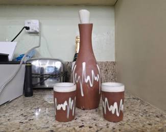 Three-Piece Terracotta Water Carafe