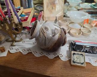 Studio Pottery Figural Stoneware Coin Bank