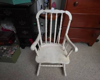 Child's Spool Style Spindle Back Rocking Chair