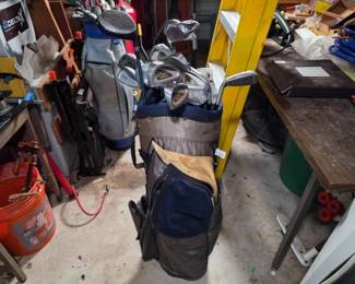 Golf Clubs and a Cart Bag