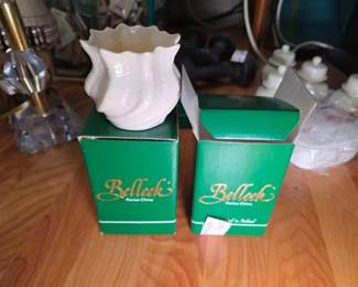 Belleek Parian China Neptune Pattern Mini Vase