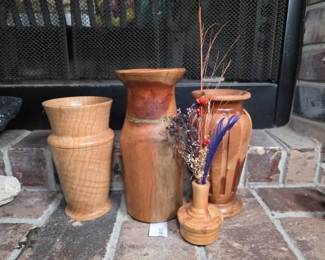 Lathe-Turned Wood Vases and Vessels