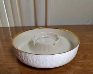 Lenox Ivory Porcelain Snack Dish with Gold Trim