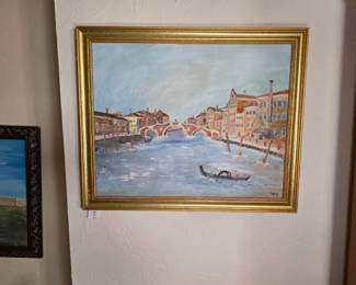Venice Canal Scene with Rialto Bridge by SFR
