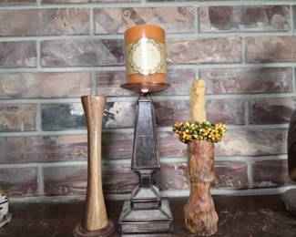 Assorted Candle Holders and Decorative Objects