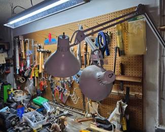 White Painted Metal Wall-Mounted Swing-Arm Lamps