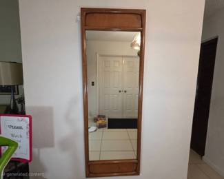 MCM Hardwood Framed Wall Mirror