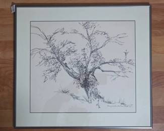 Margarethe von Brohmer Muller, Gnarled Tree, Ink