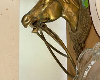 Rare Antique brass horse holder