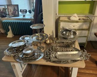 Pewter silver dishes