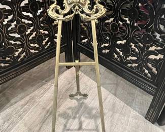 Ornate Brass Easel with Cherub Figure