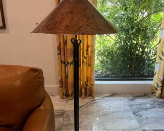 Hammered Copper Cone Shade Floor Lamp in the style of Arts and Crafts