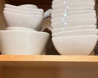 White Ceramic Square Bowls Set