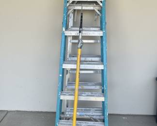 Werner 6-ft Fiberglass Step Ladder with Extension Pole