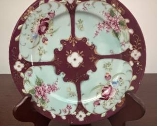 Antique R. S. Prussia Hand Painted Porcelain Plate with Roses