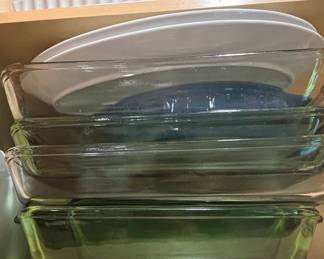 Anchor Hocking Green Glass Baking Dishes