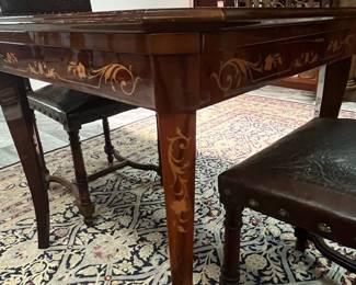 Antique Italian Marquetry Game Table