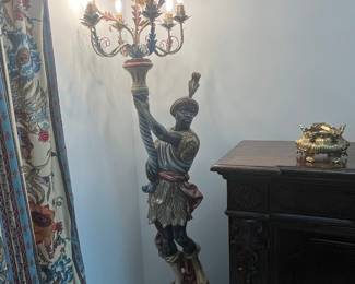 Blackamoor Torchiere Floor Lamp