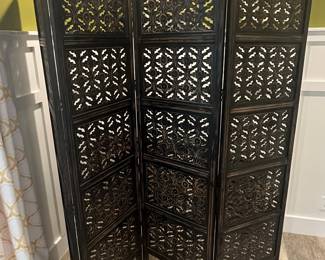Carved Wood Room Divider Screen