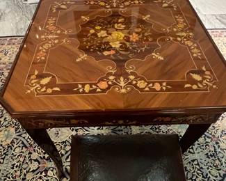 Antique Italian Marquetry Game Table