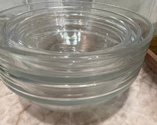 Duralex Lys Set of 9 Stackable Glass Mixing Bowls