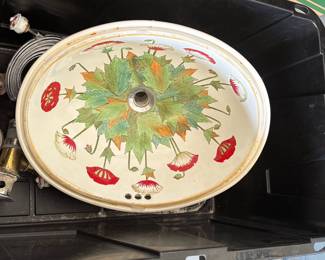 Vintage Kohler Artist Edition "Prairie Flowers of the Midwest" Porcelain Pedestal Sink