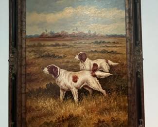English Setter Hunting Dogs Oil Painting