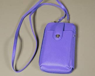 Lot #14 - Purple Collections Etc RFID Crossbody Cell Phone Wallet Bag with Multiple Card Slots and Adjustable Strap