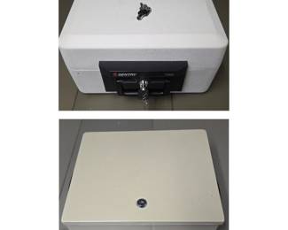 Lot #98 - Sentry 1950 Fireproof Record Protection Box with Key Lock Plus Smaller Safe - Portable Security Safe