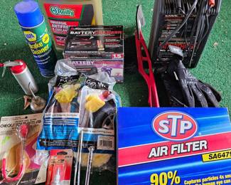 Lot #204 - Automotive Maintenance Tools Lot, Including Battery Chargers, Fluids, Air Filter & More