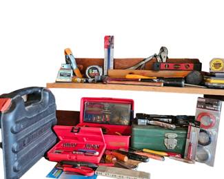 Lot #195 - Assortment of Tools Including Black & Decker Cordless Drill, DeWalt Drill Bits, Craftsman Hand Tools & More