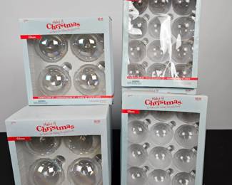 Lot #119 - Make It Christmas Glass Ornaments Lot - Clear & Iridescent DIY Holiday Decor