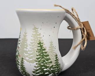 Lot #123 - Limited Edition 16oz Pine Forest Cozy Mug Ceramic Winter Christmas Coffee Cup