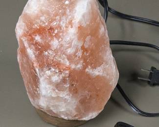 Lot #18 - Natural Himalayan Salt Lamp with Adjustable Dimmer - 7 Inch Raw Crystal Rock Light