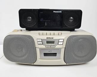 Lot #33 - Sony CFD-101 CD Radio Cassette Recorder Portable Boombox with AM/FM Radio Vintage Audio