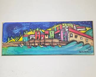 Lot #6 - Vibrant Signed Original Pastel Landscape Artwork by RP Dobson 2005 – Colorful Coastal Scene