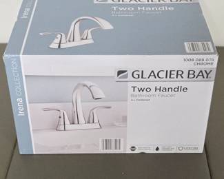 Lot #105 - NEW Glacier Bay Irena Collection Two Handle Chrome Bathroom Faucet 4 in. Centerset