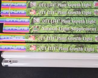 Lot #130 - OTT-LITE 48" Full Spectrum Plant Growth Light Tubes - Radiation Shielded Indoor Gardening Fluorescent Lamps