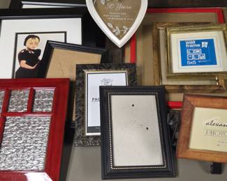 Lot #61 - Mixed Lot of Photo Frames - Wood & Metal, Various Sizes & Styles