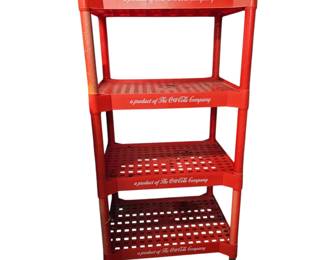Lot #96 - Vintage Coca-Cola Company Red Plastic 4-Tier Utility Storage Shelf