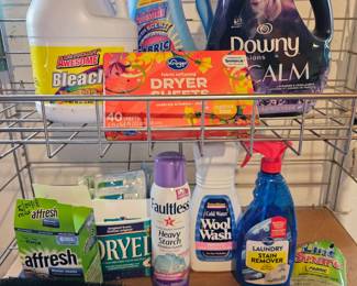 Lot #128 - Laundry Care Lot: Downy Infusions Calm, Totally Awesome Bleach & Fabric Softener, Kroger Dryer Sheets, Dryel & More