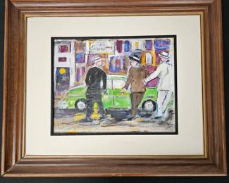 Lot #171 - RP Dobson 2007 Original Cuban Street Scene Painting Framed Art
