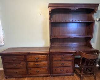 Desk + Hutch + Dresser + Chair