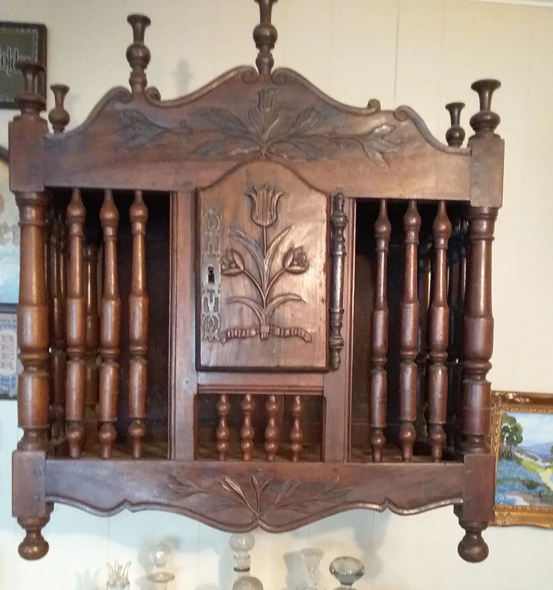 French Panettiere, wall mounted cabinet used in the 18th and 19th centuries to protect bread from children and rodents