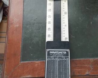 Vintage medical infantometer used for measuring infants