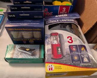 Candle lanterns and beeswax candles