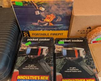 Pocket coolers and portable fire pit